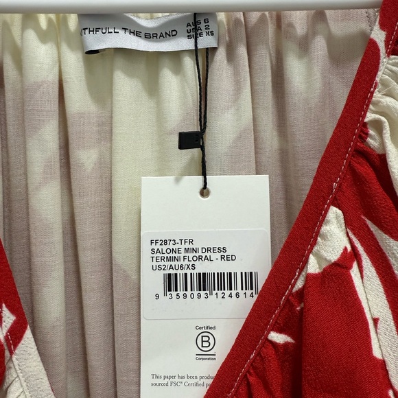 FAITHFULL THE BRAND x REVOLVE Salone Mini Dress in Red Floral - Picture 5 of 7